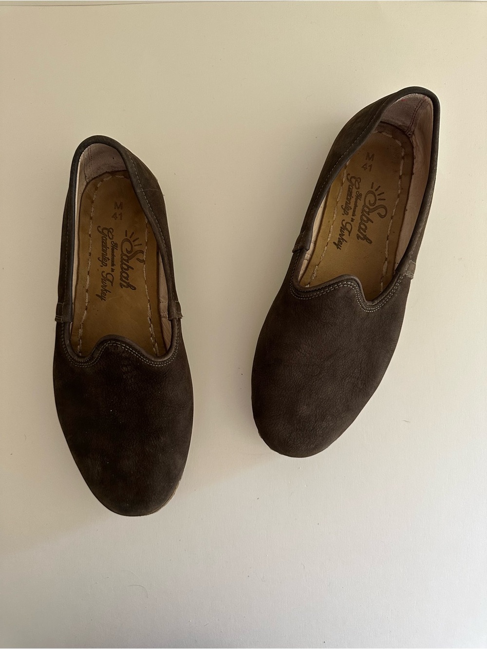 Sabah handmade slip-on Brown Suede Leather Shoes - Picture 2 of 9